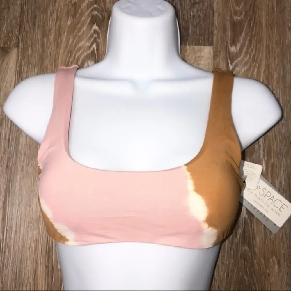 L*Space Lizzie Stripe Tie Dye Bikini Top XS NWT